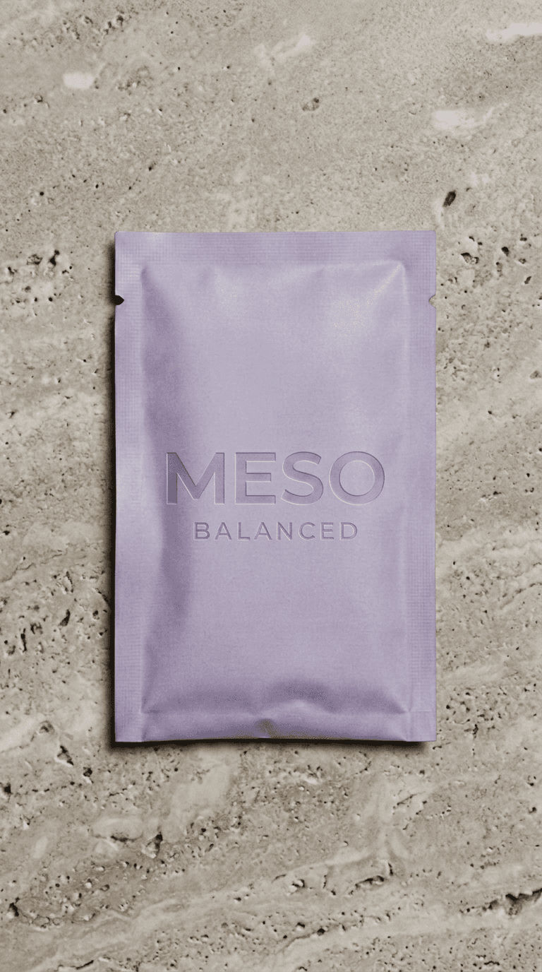 MESO Balanced sachet on a stone surface